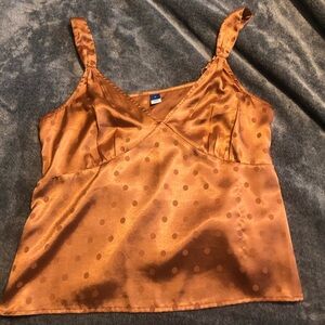 Old navy - rustic orange polka dot silk tank top